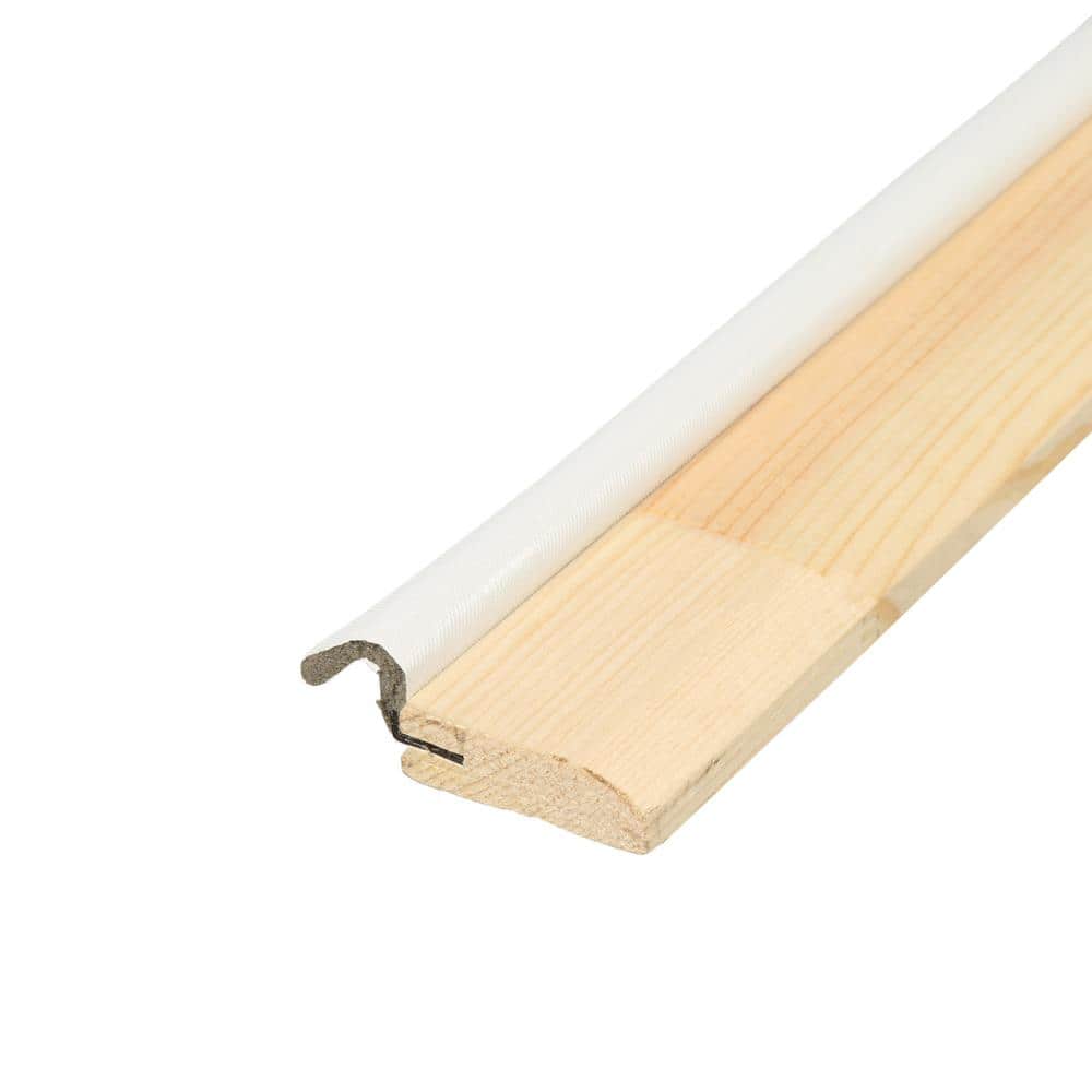 White 17 ft. Wood and Vinyl Door Weather Seal