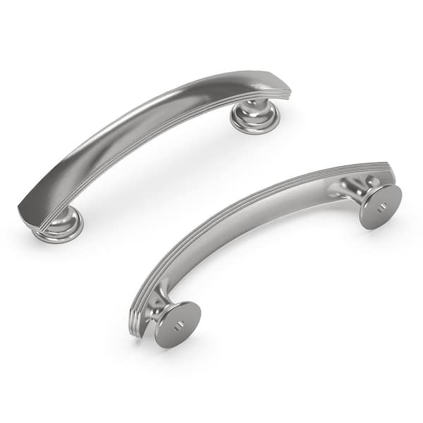 HICKORY HARDWARE American Diner 3 in. Modern Arch Cabinet Pull Satin Nickel Handle for Kitchen, Bathroom, and Furniture (10 Pack)