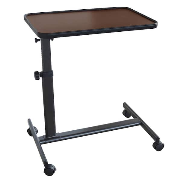 AmeriHome 24 in. x 16 in. Adjustable Height Rolling Over Bed Table