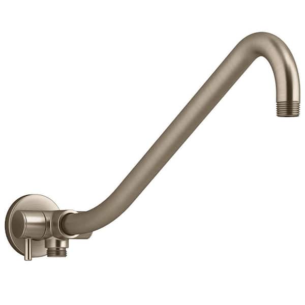 KOHLER Gooseneck Rainhead Arm with 2-Way Diverter in Vibrant Brushed Bronze