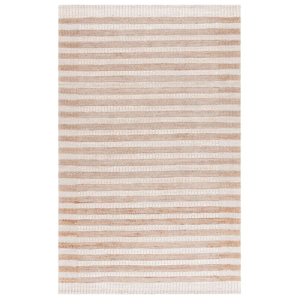Natural Fiber 6 ft. x 6 ft. Square Natural/Ivory Striped Area Rug