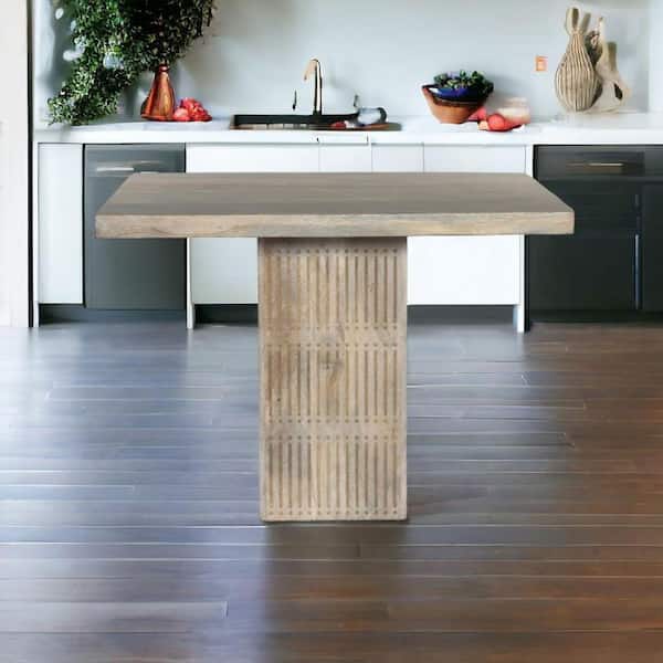 Natural Wood 42 in. Pedestal Dining Table Seats 4