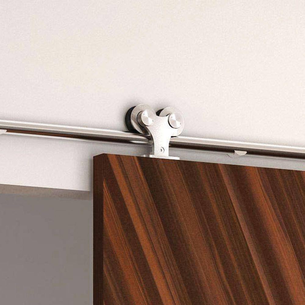 Solid Steel Sliding Barn Door Hardware Kit, 80-inch
