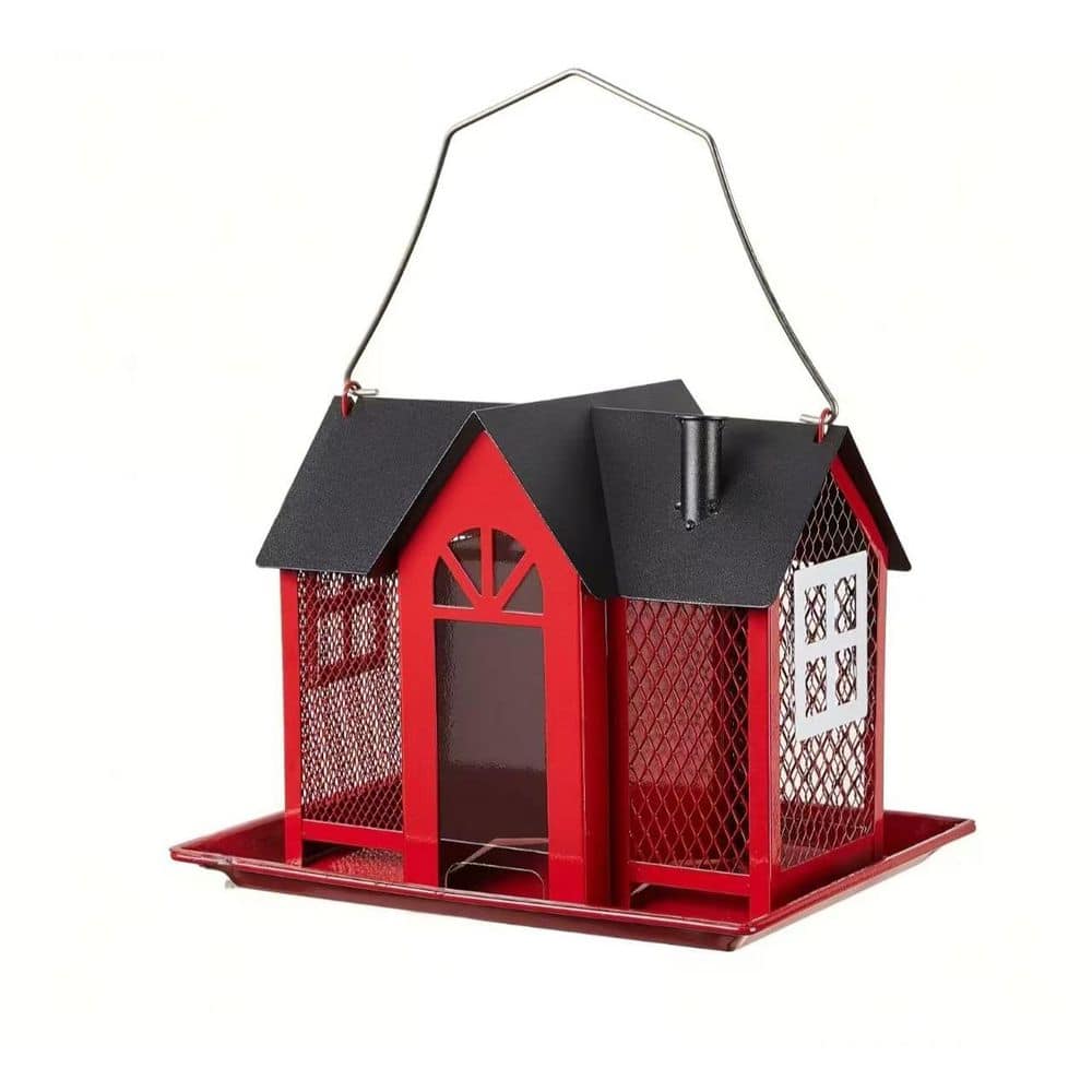 1.2 lbs. Red Metal Mesh Triple Compartment Weatherproof Wild Bird Feeder House for Finch Cardinal Chickadee (1 Pack) price history on PriceWatchPro