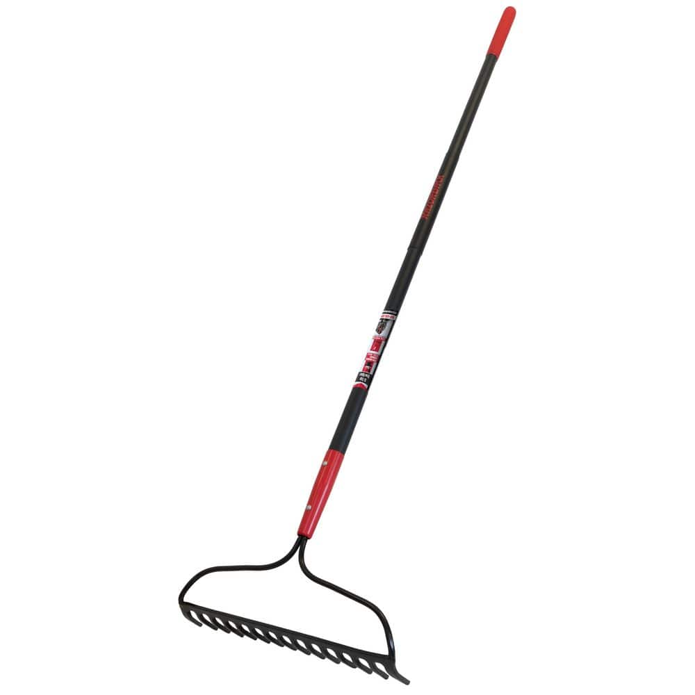 Razor-Back 60.75 in. Fiberglass Handle15-Tine Forged Steel Bow Rake 2853900 - The Home Depot