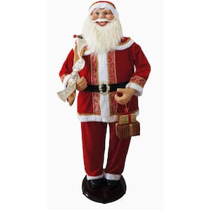 58 in. Christmas Dancing Santa Claus with Naughty and Nice List, Gifts and Toy Sack