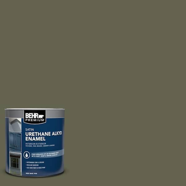 BEHR PREMIUM 1 qt. #N350-7A Mountain Olive Satin Enamel Urethane