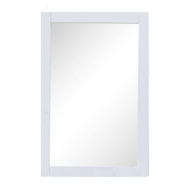 Unbranded 20 in. x 30 in. Framed Wall Mirror in White