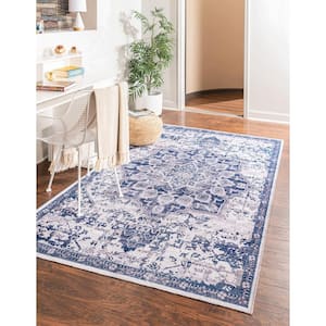 Renaissance Roma Gray Blue 10 ft. 6 in. x 13 ft. Machine Washable Area Rug