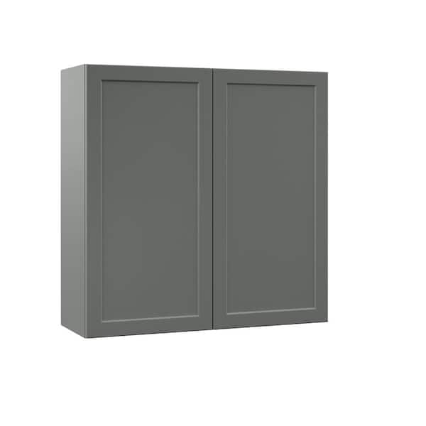 Hampton Bay Designer Series Melvern Storm Gray Shaker Assembled Wall Kitchen Cabinet (36 in. x 36 in. x 12 in.)
