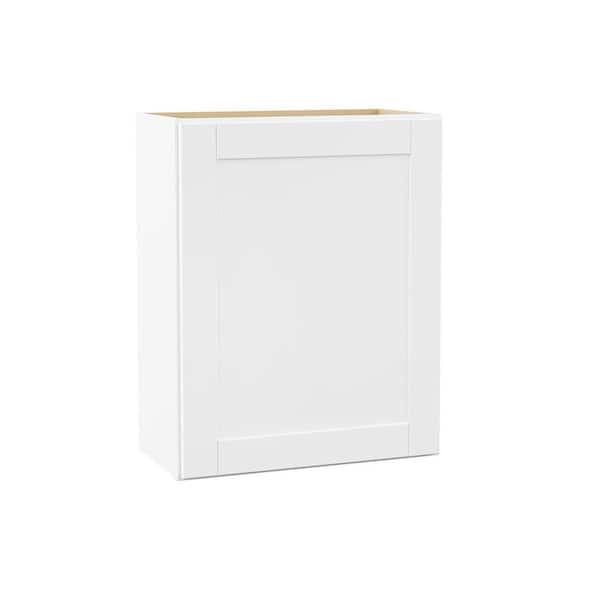 Shaker 24 in. W x 12 in. D x 30 in. H Assembled Wall Cabinet in Satin White