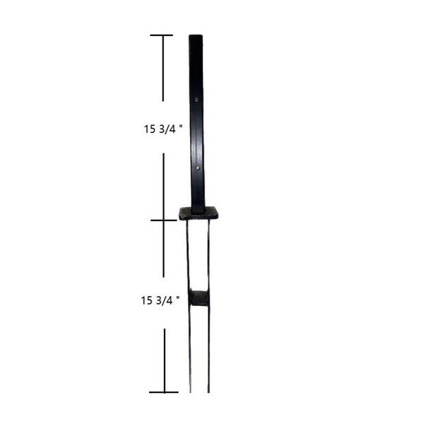 LH EP 3 in. x 3 in. x 2-2/3 ft. Black Metal Pronged Post Holder for Dig-In Installation EP Fence