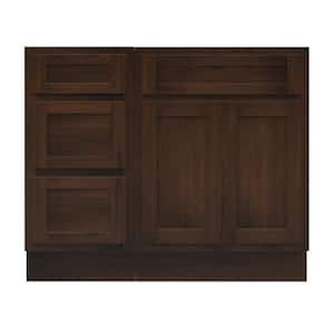 39 in. W x 21 in. D x 32.5 in. H Bath Vanity Cabinet without Top in Brown