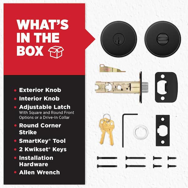 Pismo Round Matte Black Exterior Entry Door Knob Featuring SmartKey Security with Microban Antimicrobial Technology Pismo Round Matte Black Exterior Entry Door Knob Featuring SmartKey Security with Microban Antimicrobial Technology