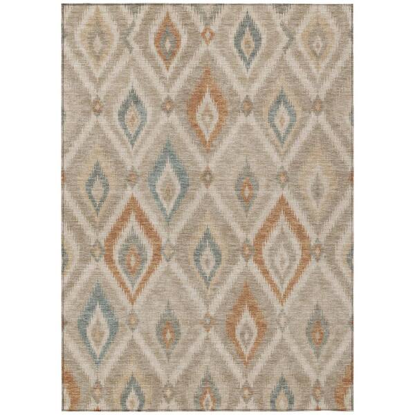 Chantille Machine Washable Indoor/Outdoor Abstract ACN3072 Putty 3 ft. x 5 ft. Area Rug