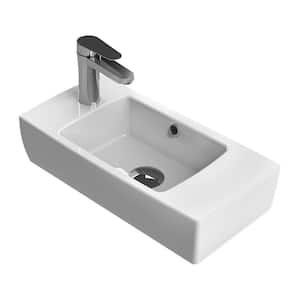 City Wall Mounted Bathroom Sink in White