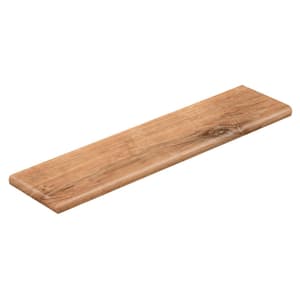 Fresh Oak/Elk Wood 47 in. L x 12-1/8 in. D x 1-11/16 in. H Vinyl Left Return to Cover Stairs 1 in. T