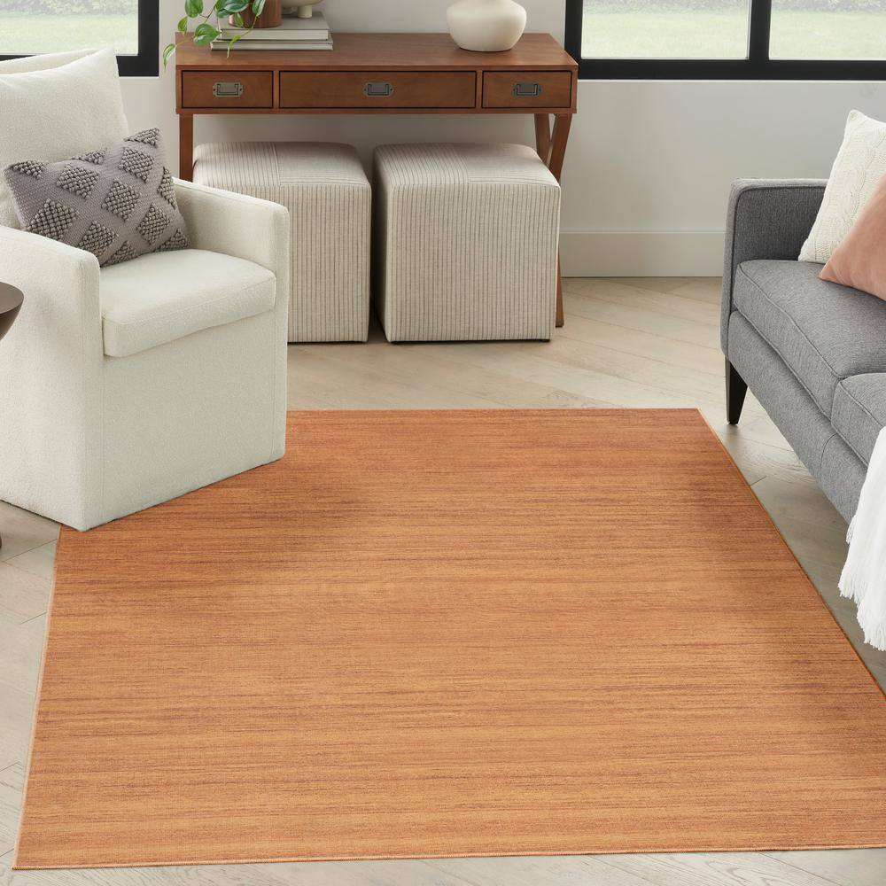Copper Flat Woven 4' x 6' Washable Viscose Rug