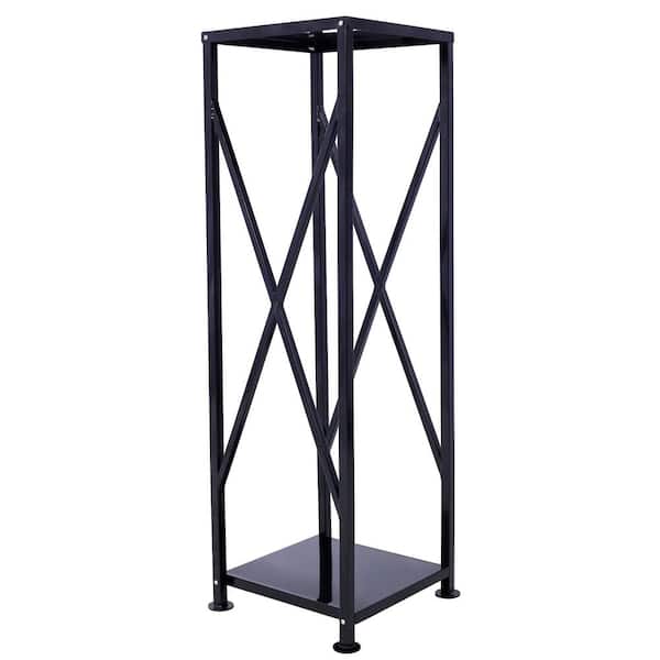 Cascia 14.5 in. Black Steel Firewood Rack Log Storage Shed, Log Holder with Roof, Log Storage Shed
