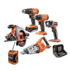 18V Cordless Combo Kit (6-Tool) with (1) 2.0 Ah Battery, Charger and Tool Bag