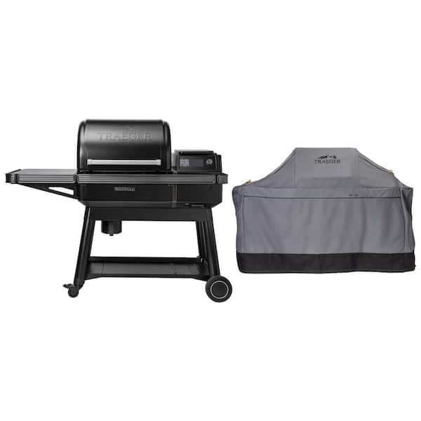 Traeger Ironwood Wi-Fi Pellet Grill and Smoker in Black with Cover
