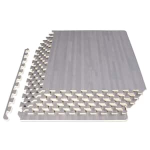 Wood Grain Puzzle Mat Slate Grey 24 in. x 24 in. x 0.5 in. EVA Foam Interlocking Floor Tiles (24 sq. ft.) (6-Pack)