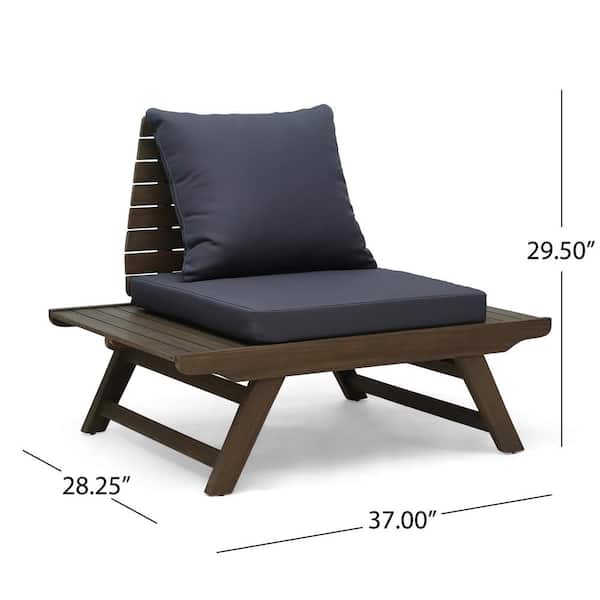 Noble House Sedona Grey Removable, Kailee Outdoor Wooden Club Chairs With Cushions
