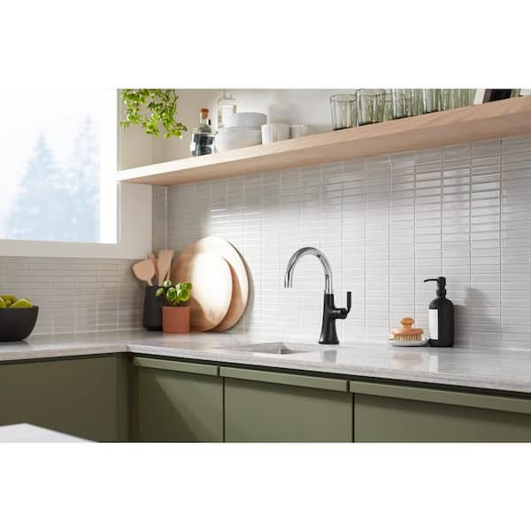 Tone Swing Spout Bar Faucet in Polished Chrome and Matte Black