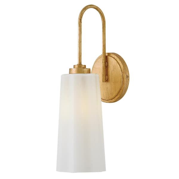 LARK Honey 5.25 in. 1 Light Distressed Brass Vanity Light