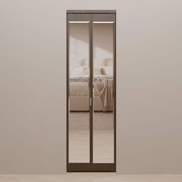 Impact Plus 30 in. x 80 in. Mir-Mel Mirror Solid Core Espresso MDF