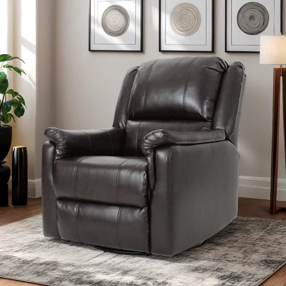 Jemma Brown Leather Swivel Recliner Chair