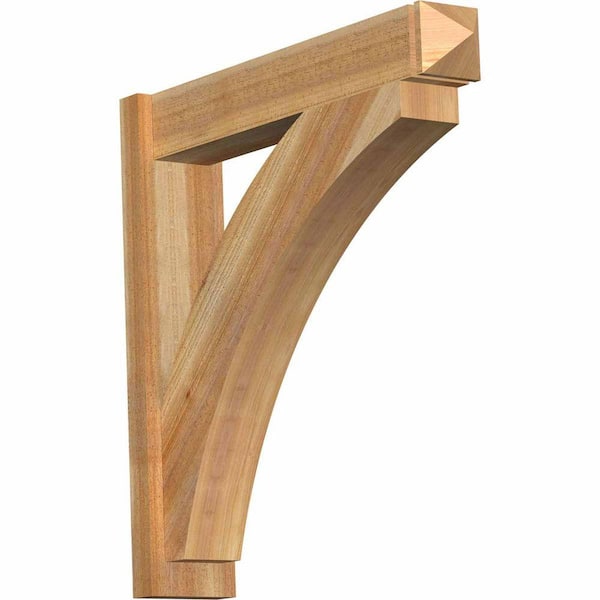Ekena Millwork 6 in. x 30 in. x 30 in. Western Red Cedar Thorton Arts and Crafts Rough Sawn Outlooker