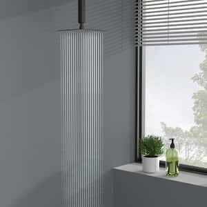 1-Spray Patterns Square 8 in. Ceiling Mount High Pressure Rain Fixed Shower Head in Matte Black