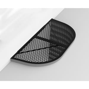 Window Well Cover 26 in. x 66 in. Mesh Steel, Powder Coated Black, D - Shaped Egress Covering Semi-universal fit