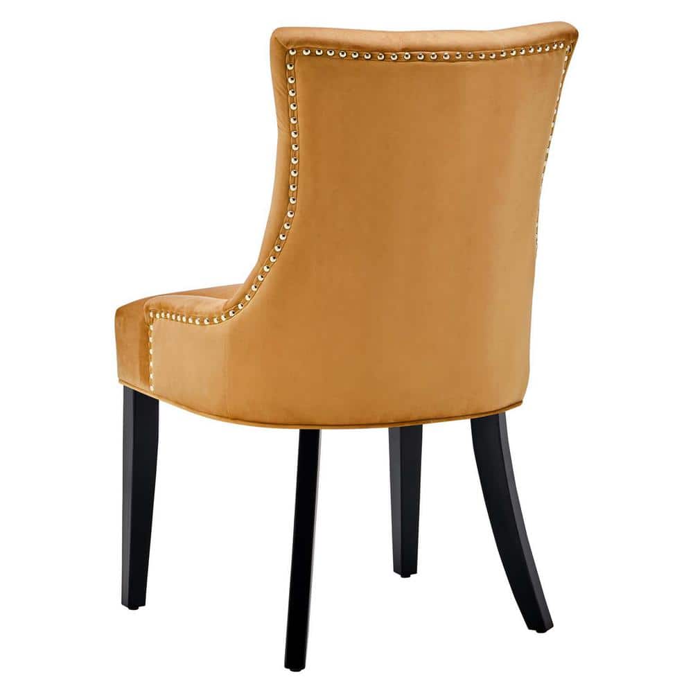Cognac Velvet Tufted Upholstered Parsons Side Chair Set