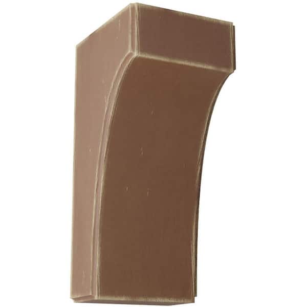 Ekena Millwork 3-1/2 in. x 8 in. x 4 in. Weathered Brown Clarksville Wood Vintage Decor Bracket