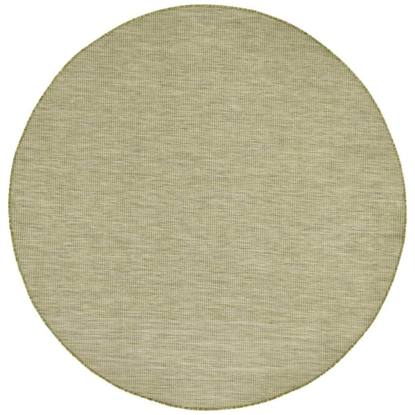 Positano Green 8 ft. x 8 ft. Indoor/Outdoor Solid Contemporary Round Area Rug