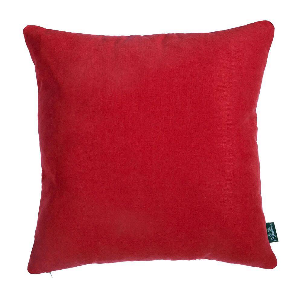 Festive Red and Green Polyester Euro Throw Pillow Set