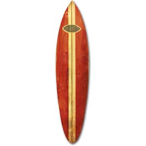 Mariana Indoor Red Wooden Wave Surfboard Wall decor