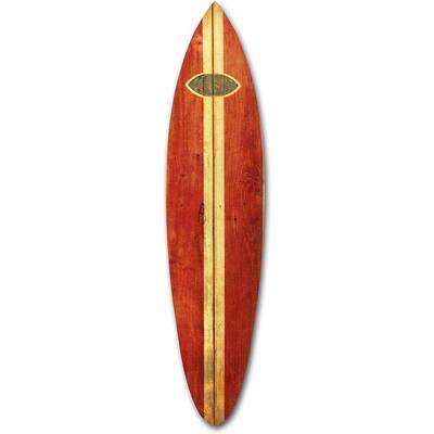 Mariana Indoor Red Wooden Wave Surfboard Wall decor