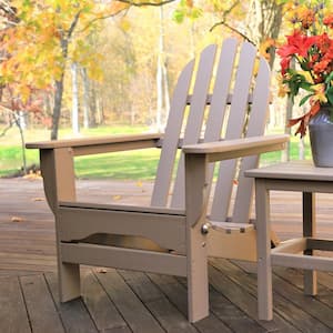 Icon Weathered Wood Recycled Plastic Folding Adirondack Chair (2-Pack)