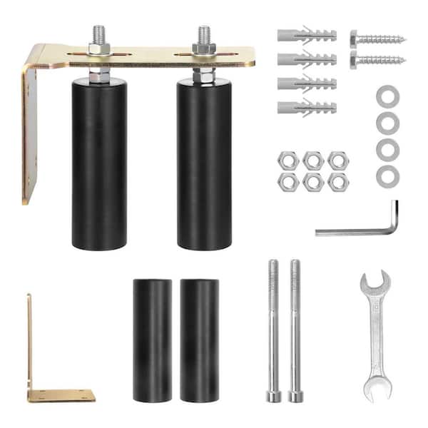VEVOR Sliding Gate Kit, 5.04 in. W Rolling Gate Hardware Kit with L-Bracket, Adjustable Sliding Gate Rollers, Black