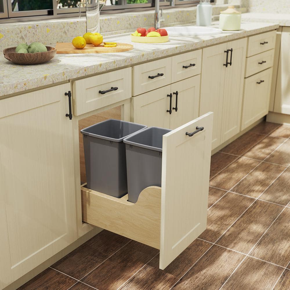 Orion Gray 35 Qt. Plastic Pull-Out Trash Bin Replacement