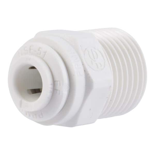 John Guest 1/4 in. O.D. Push-to-Connect x 3/8 in. MIP NPTF Polypropylene Adapter Fitting