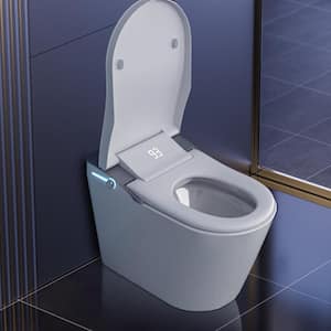 Elongated Electric Smart Bidet Toilet 1.28 GPF in White Auto Flushing, Seat Heating, Warm Air Drying, UV Sterlization