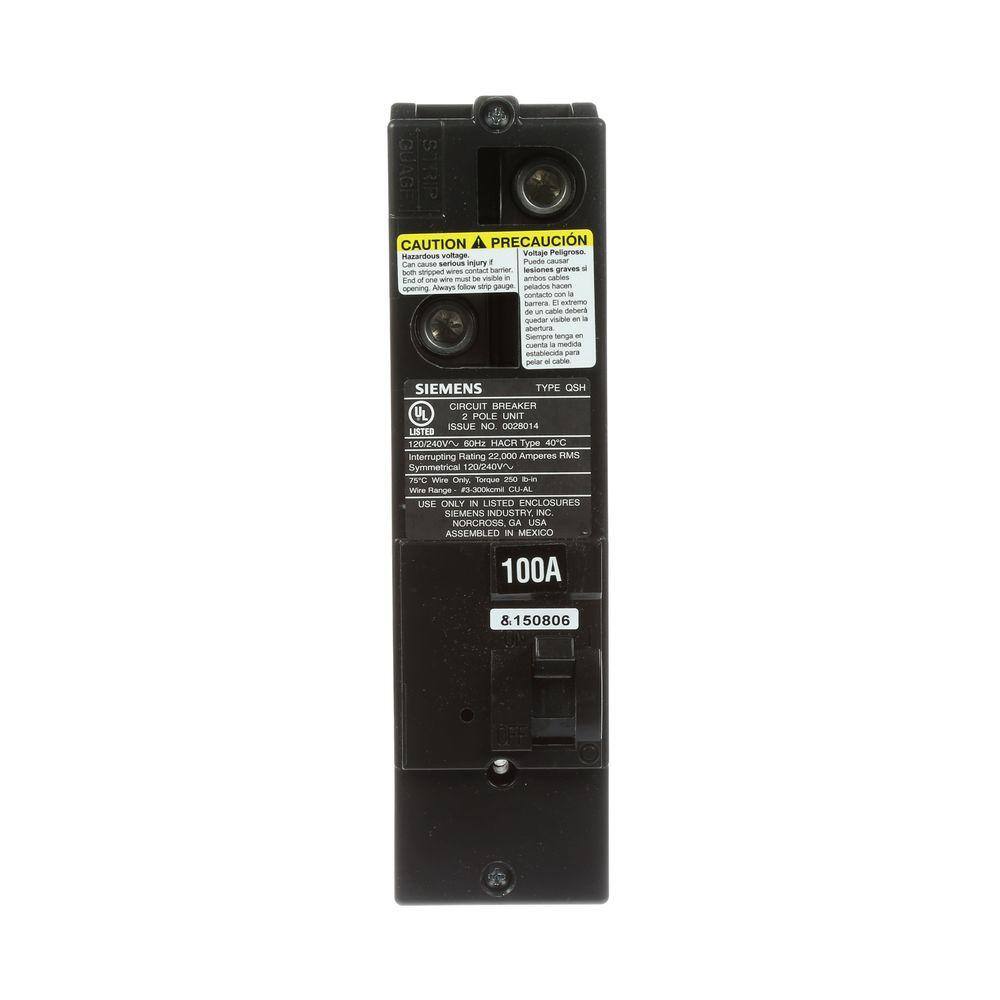 100 Amp Double-Pole 22kA Type QS Multi-Family Main Breaker price history on PriceWatchPro