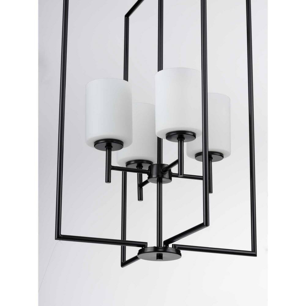Elegant Replay Black and Brushed Nickel 4-Light Foyer Pendant