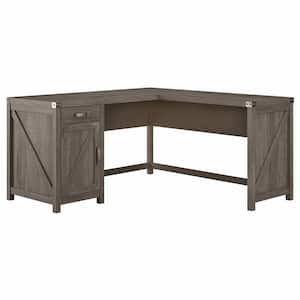 Cottage Grove 60 in. L Shaped Computer Desk with Drawer and Storage Cabinet