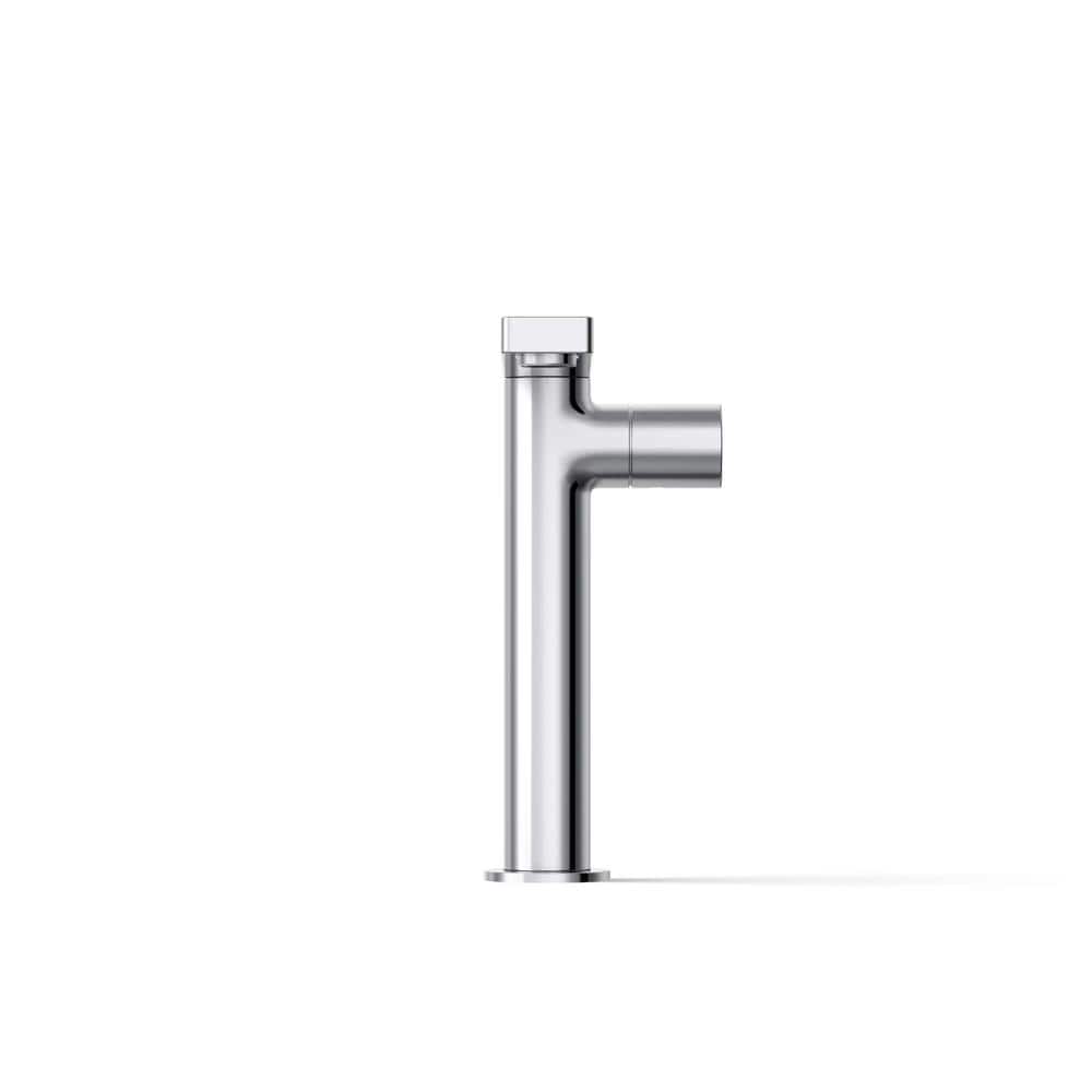 Composed Minimalist Polished Chrome Single-Handle Vessel Sink Faucet
