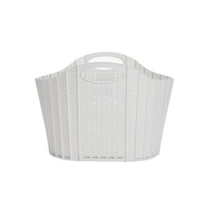 Ivory Collapsible Plastic Laundry Basket 38 Liter